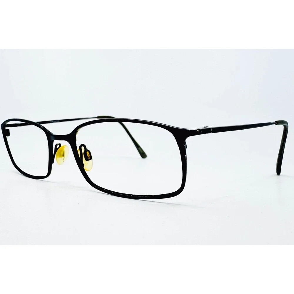 Halston Eyeglasses Mens Black H 181 Col 90 Rectangular Metal 54-19-140